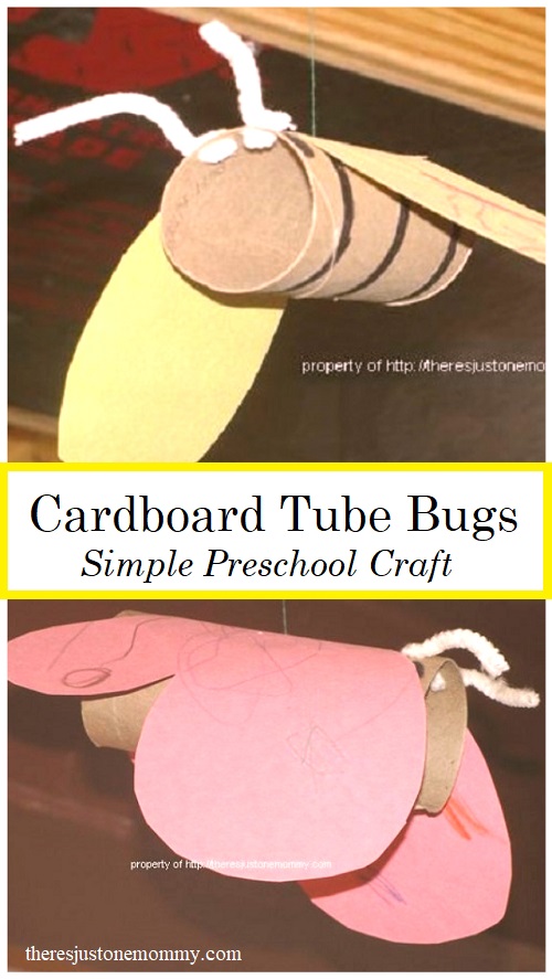 cardboard tube bug craft -- simple preschool craft