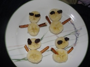 banana snowmen kids snack