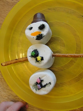 marshmallow snowman craft