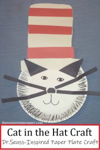 Dr. Seuss Cat in the Hat craft with paper plate