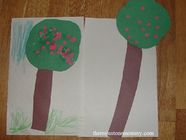 apple tree craft for Dr. Seuss book 10 Apples up on Top