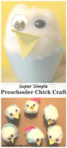 preschooler chick craft: simple kids chick craft, fun toddler Easter craft or preschooler Easter craft idea