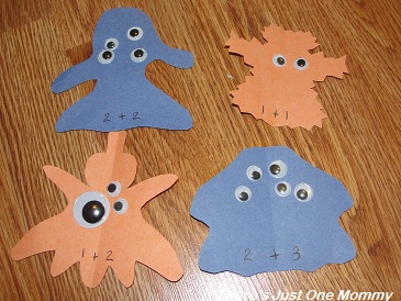 Monster Math: preschool hands-on math activity 