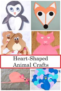heart shaped animal crafts for Valentine's Day