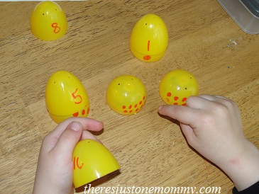preschooler plastic egg math game