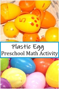 preschool math activity with plastic eggs