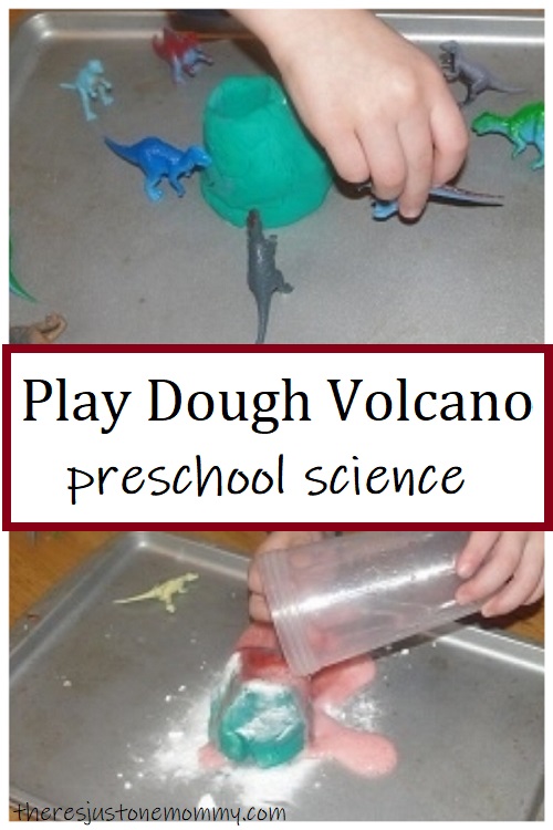 making a play dough volcano