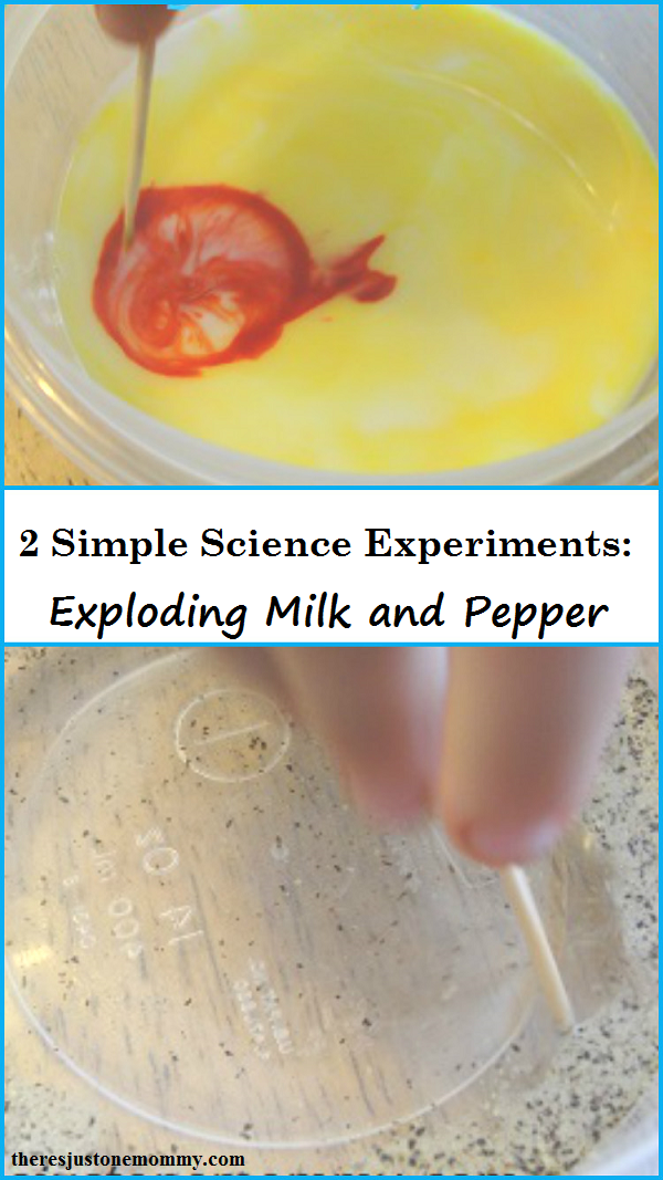 2 simple kids science experiments: exploding milk and exploding pepper