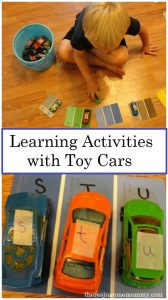 car learning activities -- preschool learning activities using toy cars