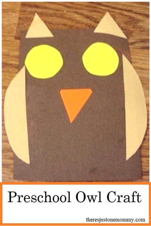 preschool owl craft -- simple shape craft for toddlers and preschoolers 