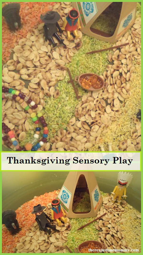 Thanksgiving small world -- simple Thanksgiving sensory play for preschoolers