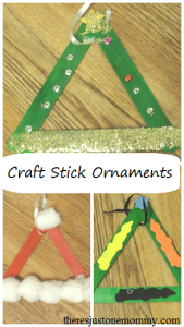 simple craft stick Christmas tree ornaments