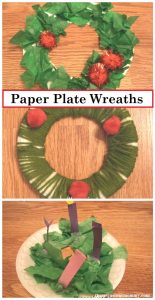 3 paper plate wreaths kids can make; simple Christmas craft