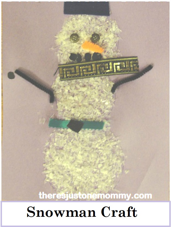 snowman craft-- artificial snow craft 