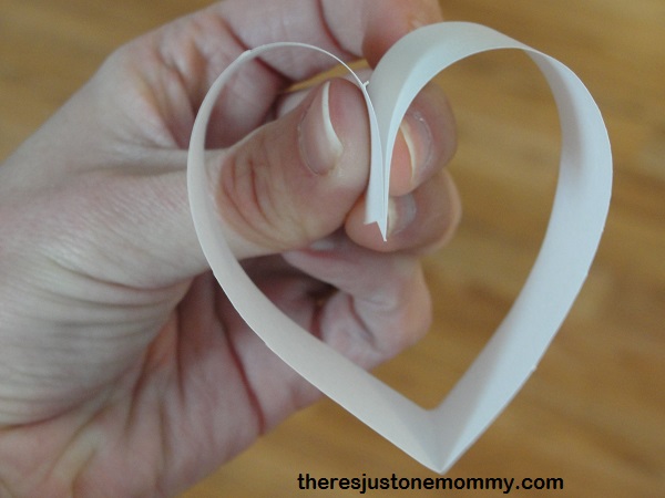 heart made from a strip of folded paper