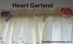 paper hearts garland via There's Just One Mommy
