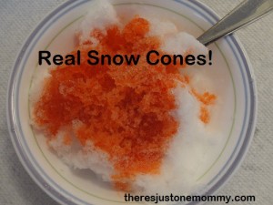 snow cone out of snow