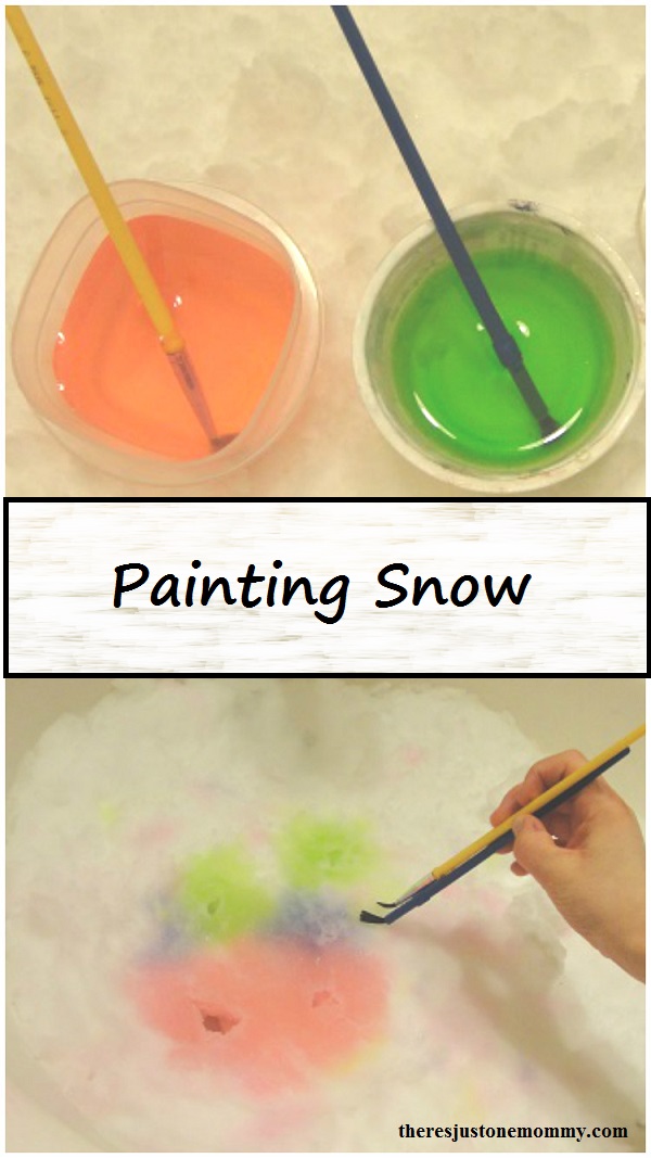 Painting Snow -- simple winter kids activity to avoid cabin fever