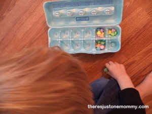 preschooler egg carton counting