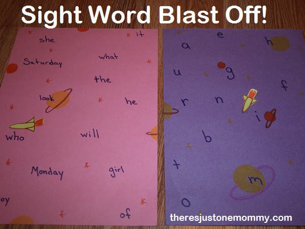 Sight word practice at home with simple DIY sight word game