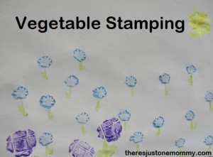 vegetable stamping craft for spring from There's Just One Mommy