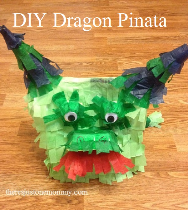 Easy DIY dragon pinata -- perfect for a dragon birthday party! 