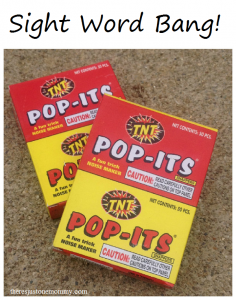 sight word game -- use those leftover Pop-Its to practice sight words!