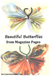 beautiful butterfly craft -- recycle magazines into this butterfly kids craft