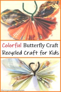 butterfly craft made from recycled magazines