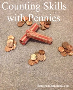Working on Counting Skills with Pennies