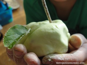 green apple play dough