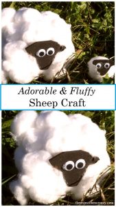 cardboard tube sheep craft -- fluffy sheep craft with cotton balls