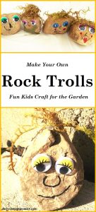 Looking for a fun kids garden craft? This make your own rock troll craft is perfect for Troll fans and as a Disney Frozen craft, too. Click over to the blog for full directions.