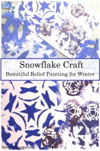 kids snowflake craft with relief painting