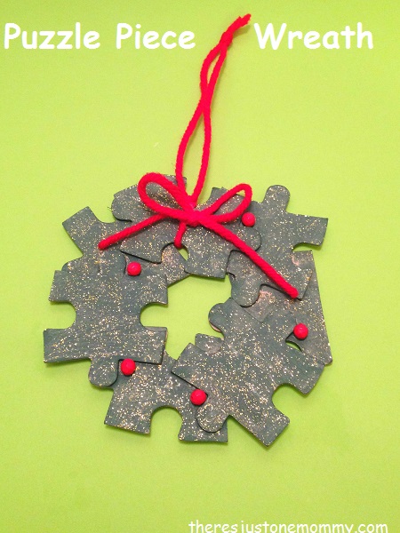 puzzle piece wreath ornament