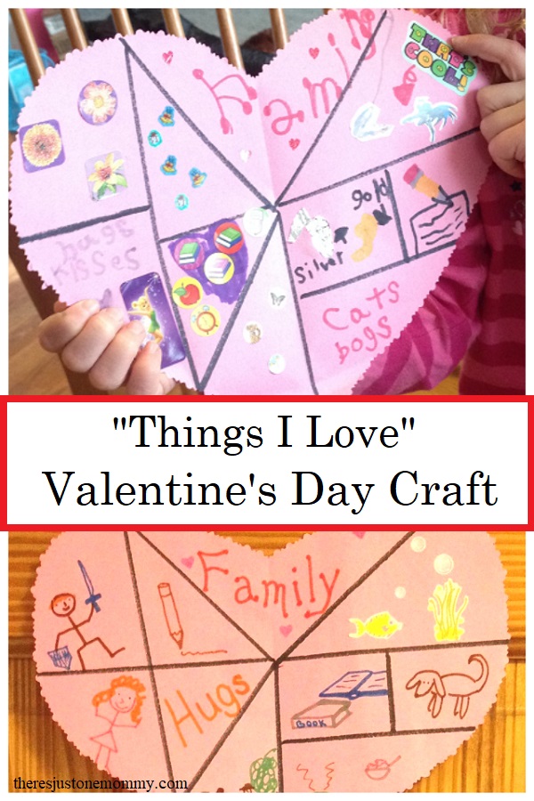 Things I Love craft -- fun heart shaped collage craft for kids