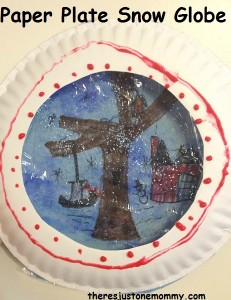 paper plate snow globe craft