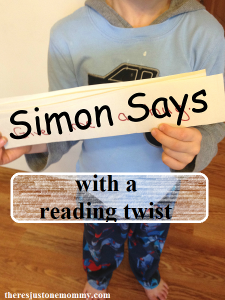 fun, easy to play Simon Says game, with a reading twist to practice early reading skills!