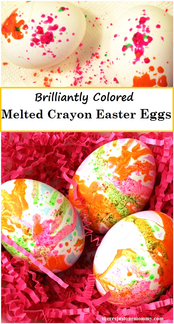 Get brilliantly colored Easter eggs -- plus recycle those old crayons; melted crayon eggs are fun to make with the kids;decorate Easter eggs with crayon