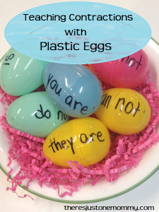 using plastic eggs to work on contraction skills
