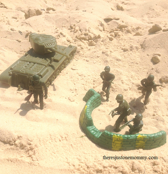 army men sand play for Memorial Day