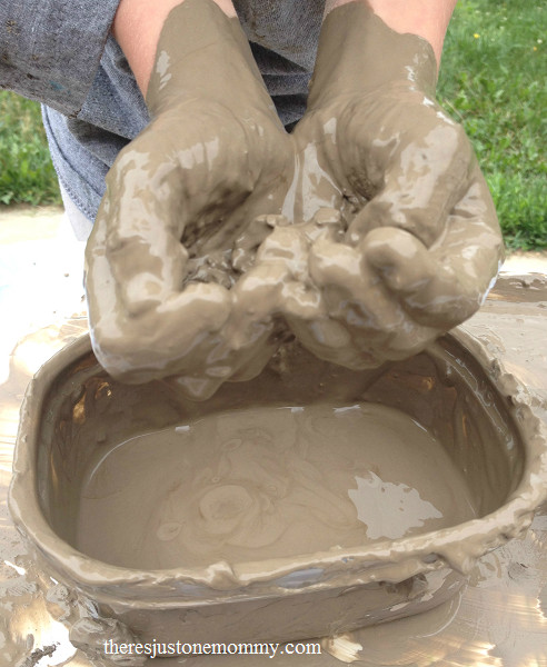sensory play with natural clay