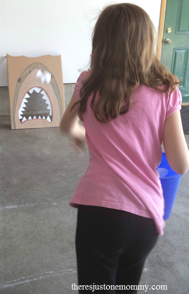 shark games for kids party: "Feed the Shark" party game