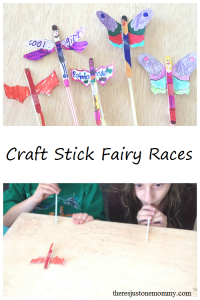 Fun Fairy Craft -- Make these fun craft stick fairies and them race them!