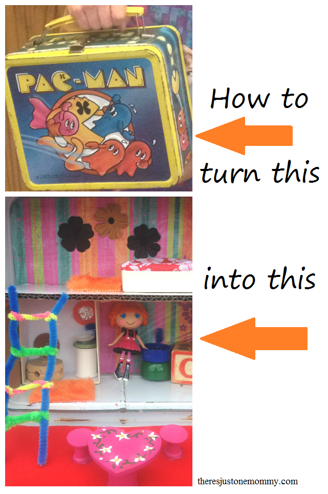 How to turn an old lunchbox into a portable dollhouse -- cute DIY gift idea!
