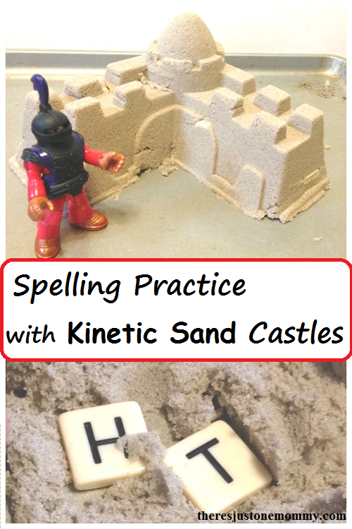 make spelling practice more fun with kinetic sand castles! 