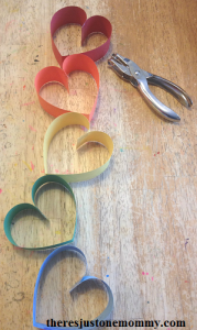 simple rainbow hearts craft