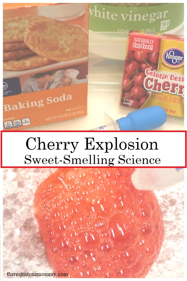 cherry scented fizzy science -- fun Valentine's Day science