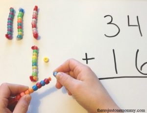 using math manipulatives to teach double digit addition