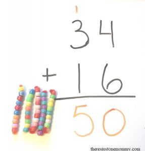 homemade bead counters for hands on math